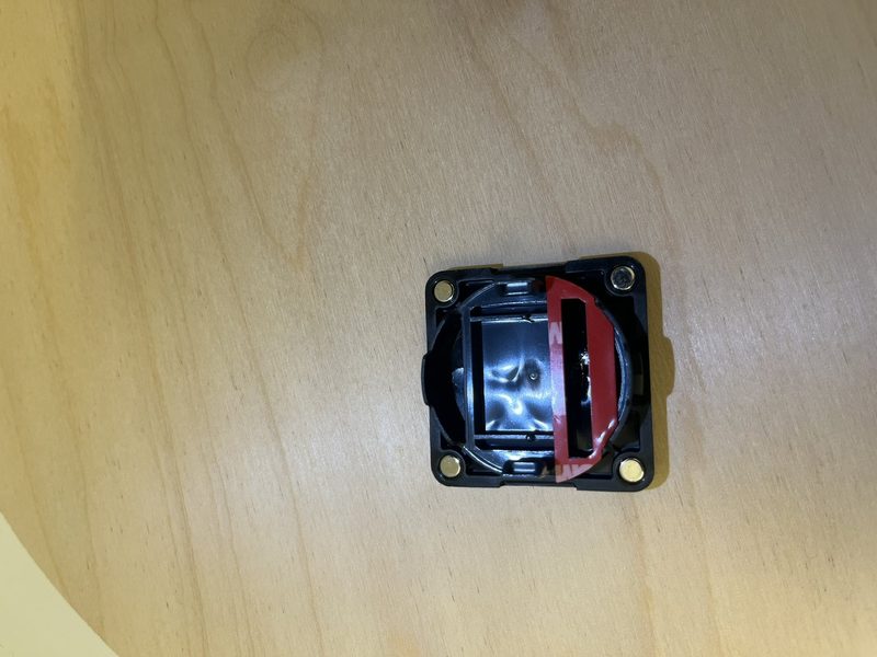 Rotating carrier seated in its frame, wired for the LED