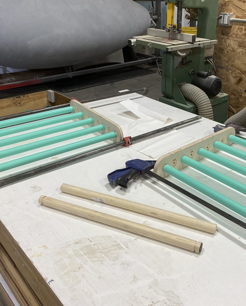 Ladders glued and clamped