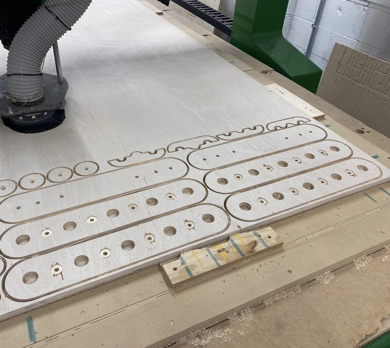 PowerMill toolpaths, cut on a 3-axis CNC